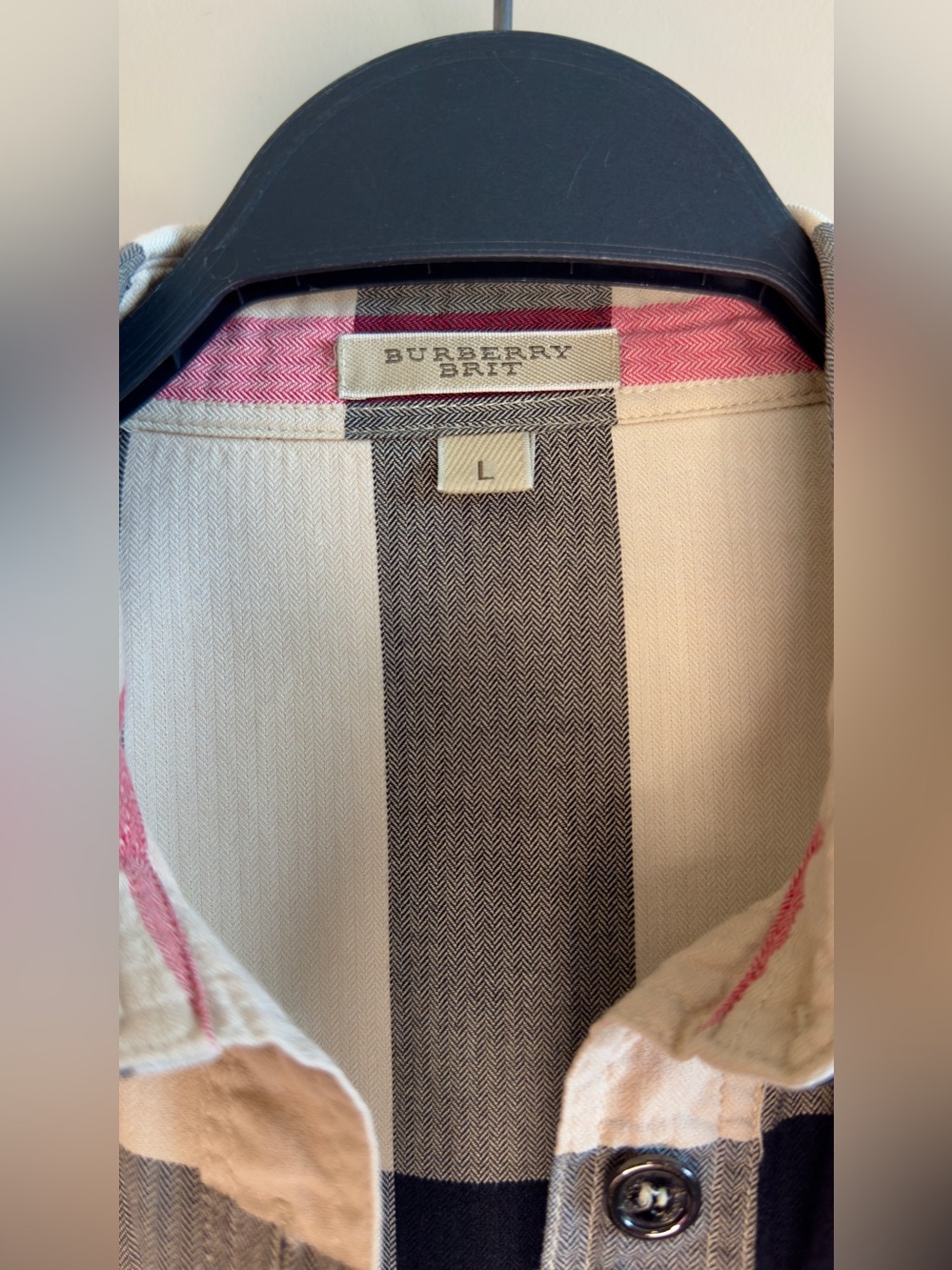 Burberry Beige Plaid Short-Sleeve Button-Front Shirt - Picture 10 of 11